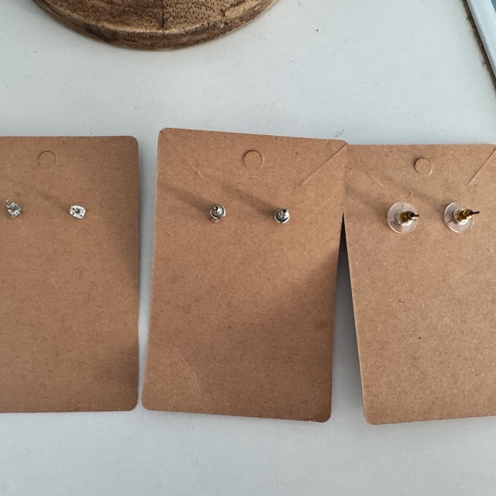 Statement Earring Bundle of 3 | Druzy Drops + Crystal Studs + Bar Earrings - Picture 7 of 7